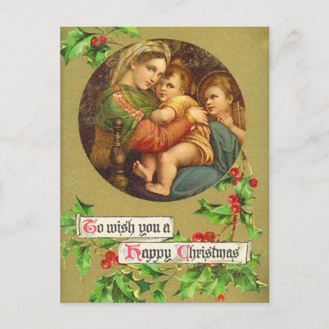 Carte postale Vintage Noël Nativité (Devant)