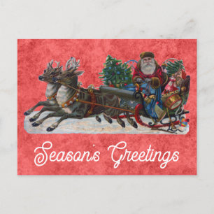 Carte Postale Vintage Noël Père Noël Joyeuses Fêtes