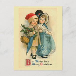 Carte postale Vintage Noël "Two Sweet Children"