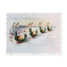 Vintage Noël Victorian Funny Rhyme Card Frog
