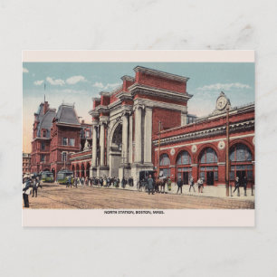 Carte postale vintage North Station Boston