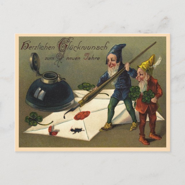 Carte Postale Vintage Nouvelle-Année (Devant)