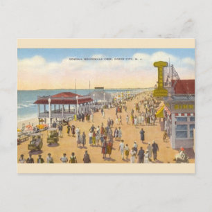Carte postale vintage Ocean City New Jersey Boardw
