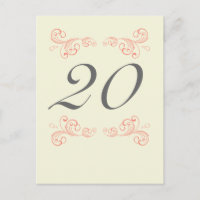 Vintage, orange, gris Mariage Numéro de tableau