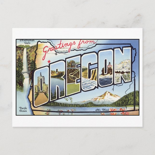 Carte postale vintage Oregon (Devant)