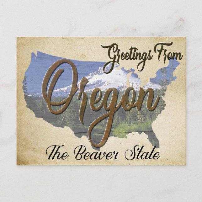 Carte postale vintage Oregon State (Devant)