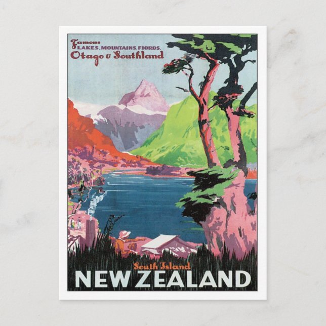 Carte Postale Vintage Otago Nouvelle-Zélande (Devant)