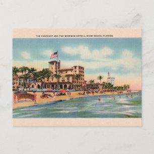 Carte Postale Vintage Pancoast et Whitman Hotels Miami Postcard