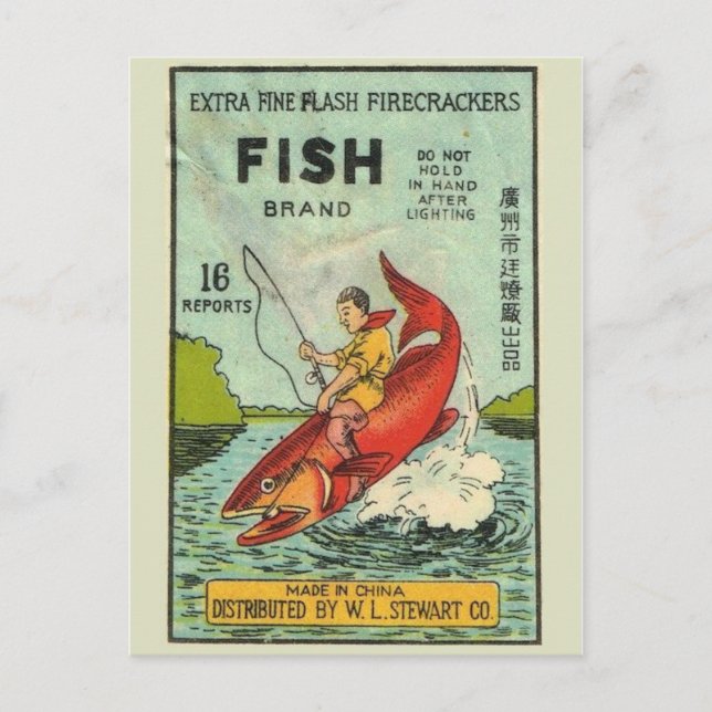 Carte postale vintage Paquet Firecracker (Devant)