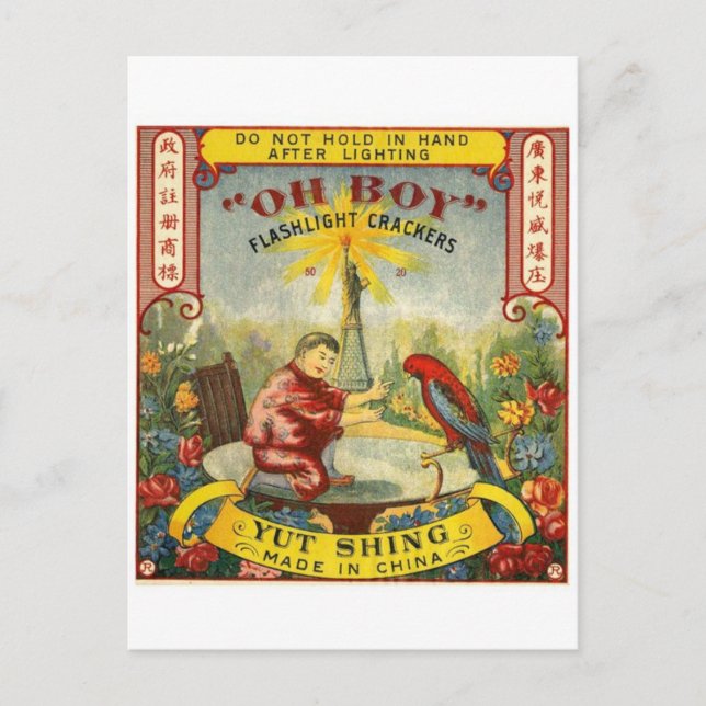 Carte postale vintage Paquet Firecracker (Devant)