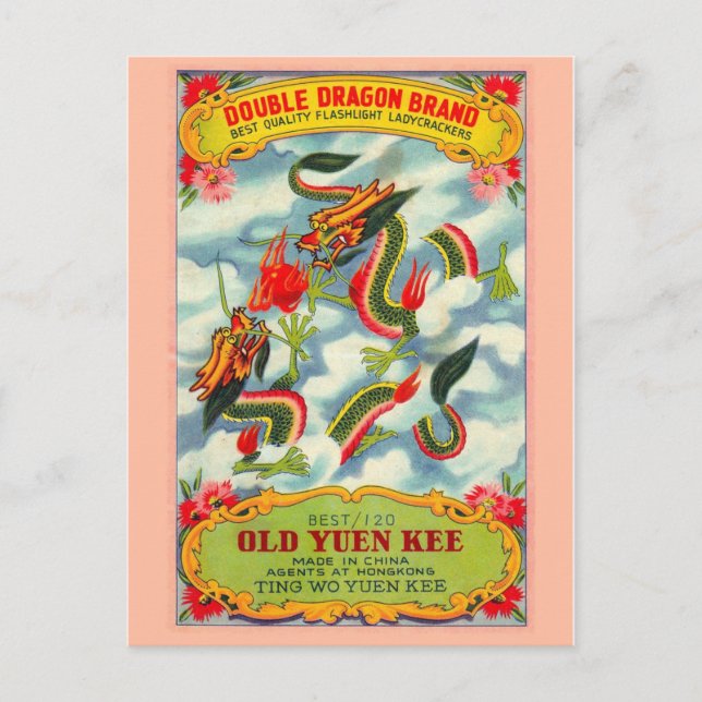 Carte postale vintage Paquet Firecracker (Devant)