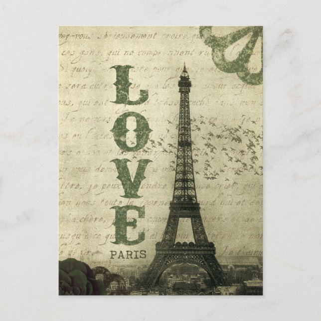 Carte Postale Vintage Paris Collage (Devant)