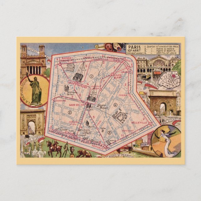 Carte postale vintage Paris France (Devant)