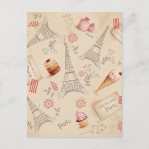 Carte Postale Vintage Paris Sweets