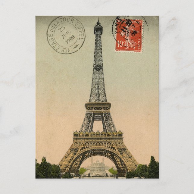 Carte postale vintage Paris Tour Eiffel (Devant)