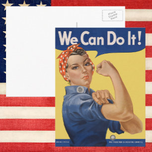 Carte Postale Vintage Patriotic Rosie the Riveter, We Can Do It!