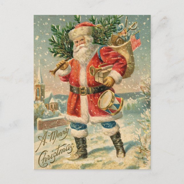 Carte postale vintage Patriotique Santa Claus (Devant)