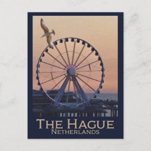 Carte Postale Vintage Pays-Bas La Haye Ferris Wheel