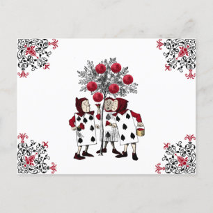 Carte Postale Vintage peinture rouge Rose