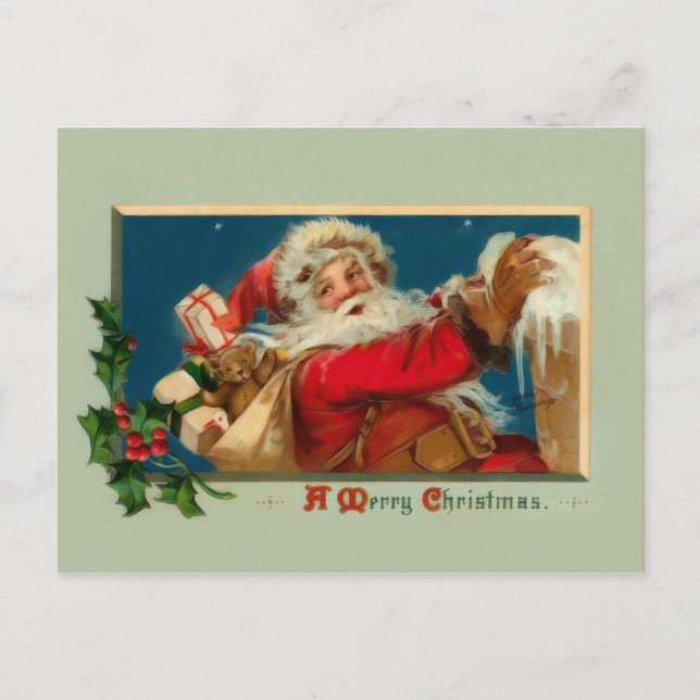 Carte postale vintage Père Noël Christmas (Devant)