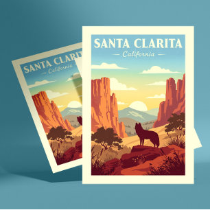 Carte Postale Vintage Père Noël Clarita Californie