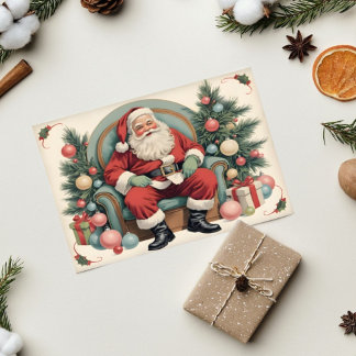 Carte Postale Vintage Père Noël Joyeux Noël