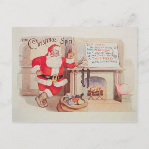 Carte postale vintage Père Noël Spirit