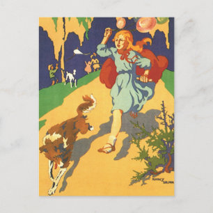 Carte Postale Vintage Petit chaperon rouge à une fête d'annivers