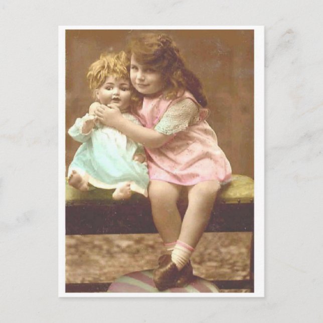 carte postale vintage petite fille (Devant)