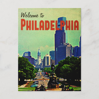Carte Postale Vintage Philadelphie Travel