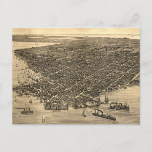 Carte Postale Vintage Pictorial Map of Key West FL