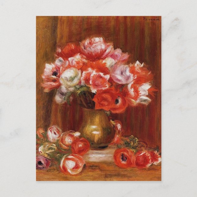 Carte Postale Vintage Pierre-Auguste Renoir Anemones (Devant)