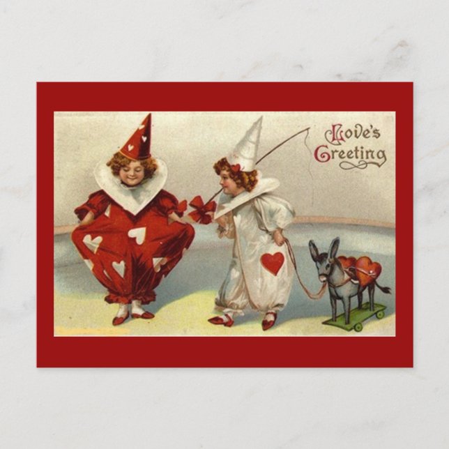 Carte postale vintage Pierrots Valentine (Devant)