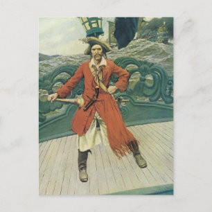 Carte Postale Vintage Pirates, capitaine Keitt par Howard Pyle