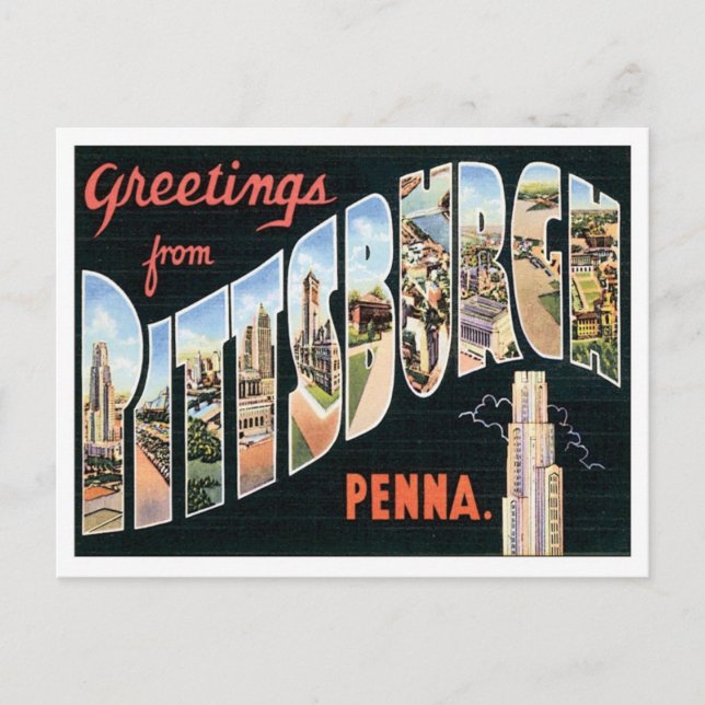 Carte Postale Vintage Pittsburgh Pennsylvanie (Devant)