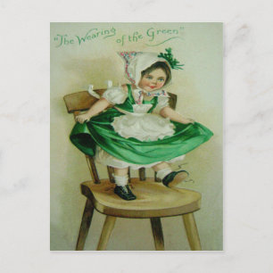 Carte Postale Vintage Porter du Vert Salutation de la Saint-Patr