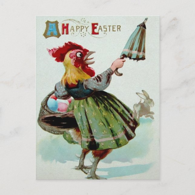 Carte postale vintage Poulet de Pâques (Devant)