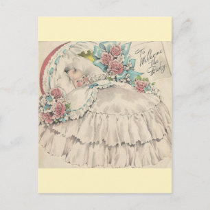 Carte Postale Vintage Pour Accueillir Le Bébé