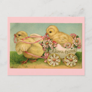 Carte postale vintage pour les pousses de Pâques
