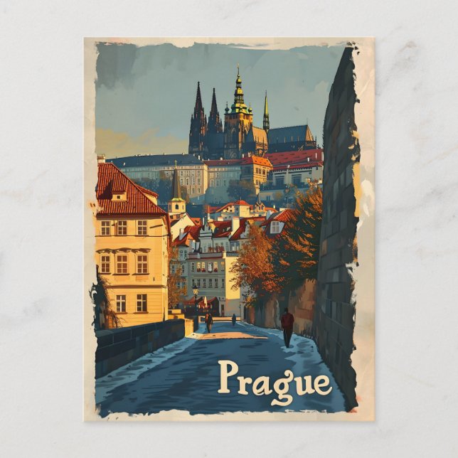 Carte postale vintage Prague Castle (Devant)