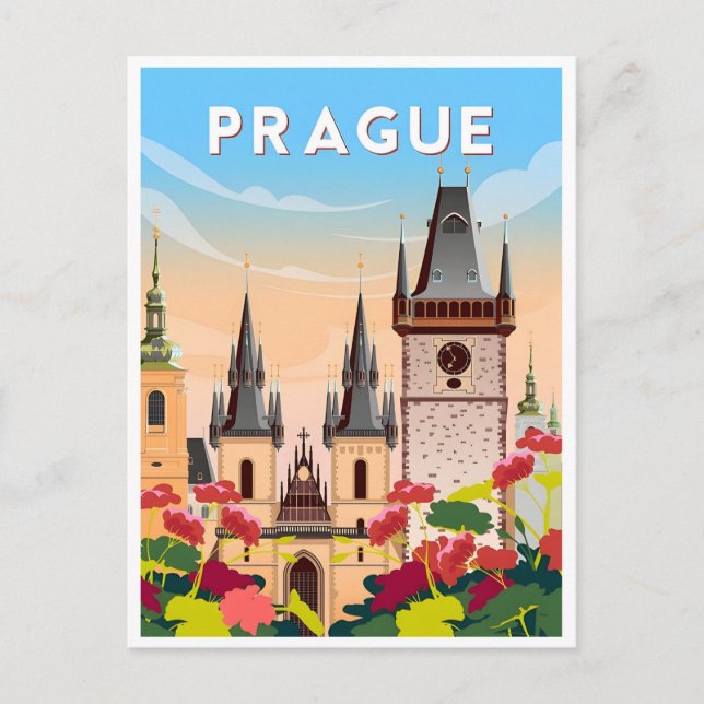 Carte Postale vintage prague République tchèque (Devant)