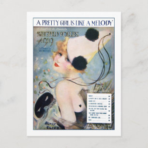 Carte Postale Vintage Pretty Girl est comme une mélodie