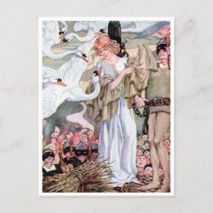 Carte Postale Vintage Princesse des cygnes d'Anne Anderson