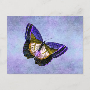 Carte Postale Vintage Purple and Gold Butterfly Illustration