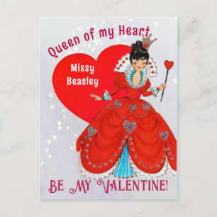 Carte postale vintage Queen of Hearts Valentine Ho