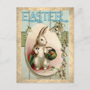 Carte postale vintage Rabbit Pâques