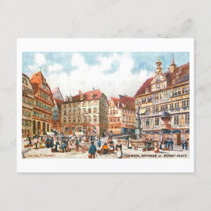 Carte Postale Vintage Rathaus Tubingen Allemagne