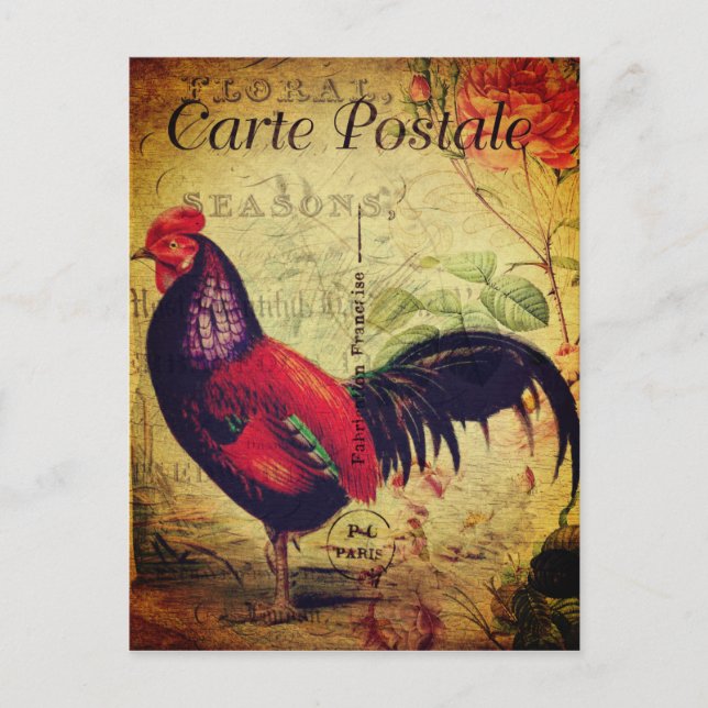 Carte postale vintage Red Roster (Devant)