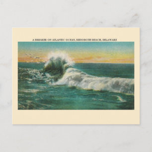 Carte postale vintage Rehoboth Beach Breaker Wave
