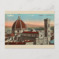 Vintage Retro Art Florence Italie Italia Cathédral